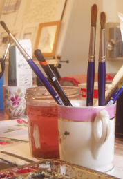 Brushes in water